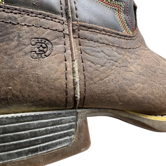 Durango Lil' Rebel Pro Brown Leather Square toe 8" Western Cowboy Boot Kids 2M - Picture 9 of 12